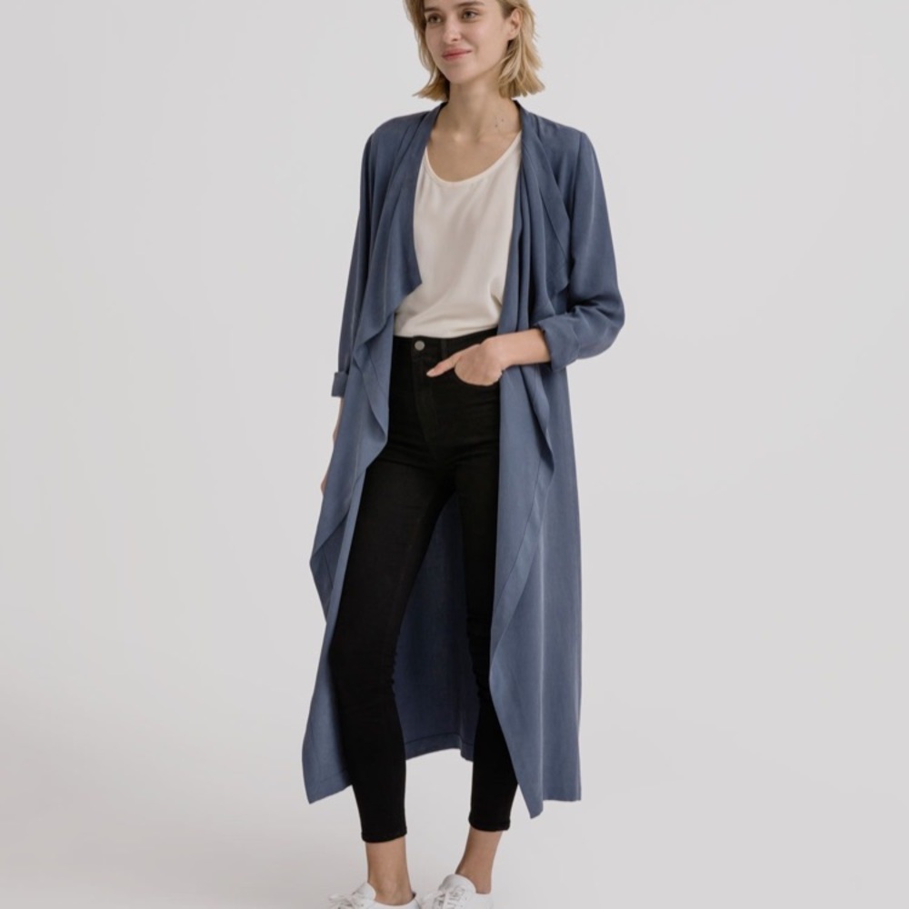 Grana indigo blue tencel duster jacket